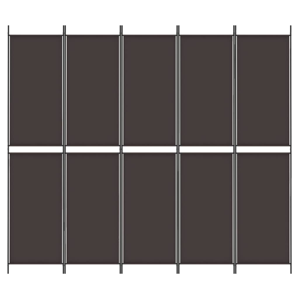 6-panels rumdeler 300x220cm stof brun