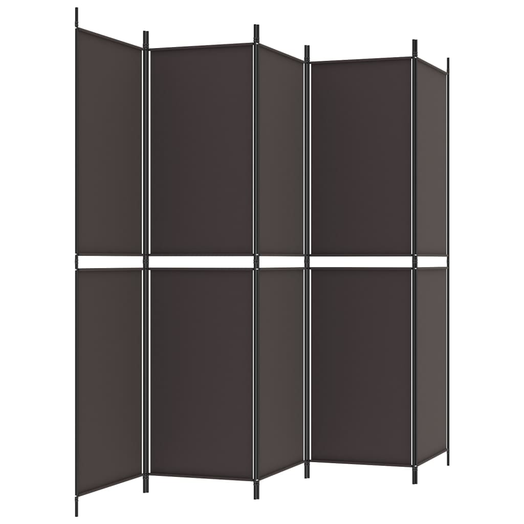 6-panels rumdeler 300x220cm stof brun