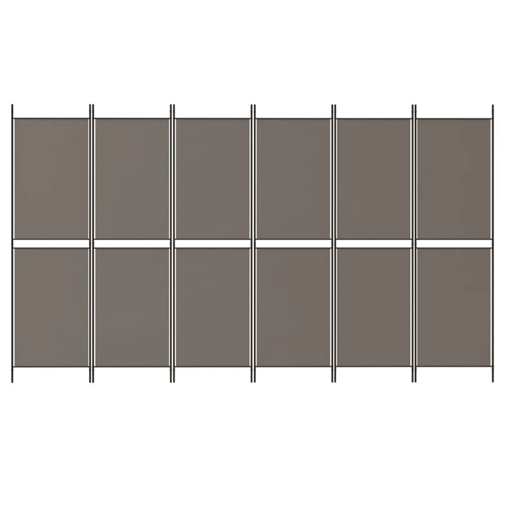 6-panels rumdeler 300x220 cm stof antracitgrå