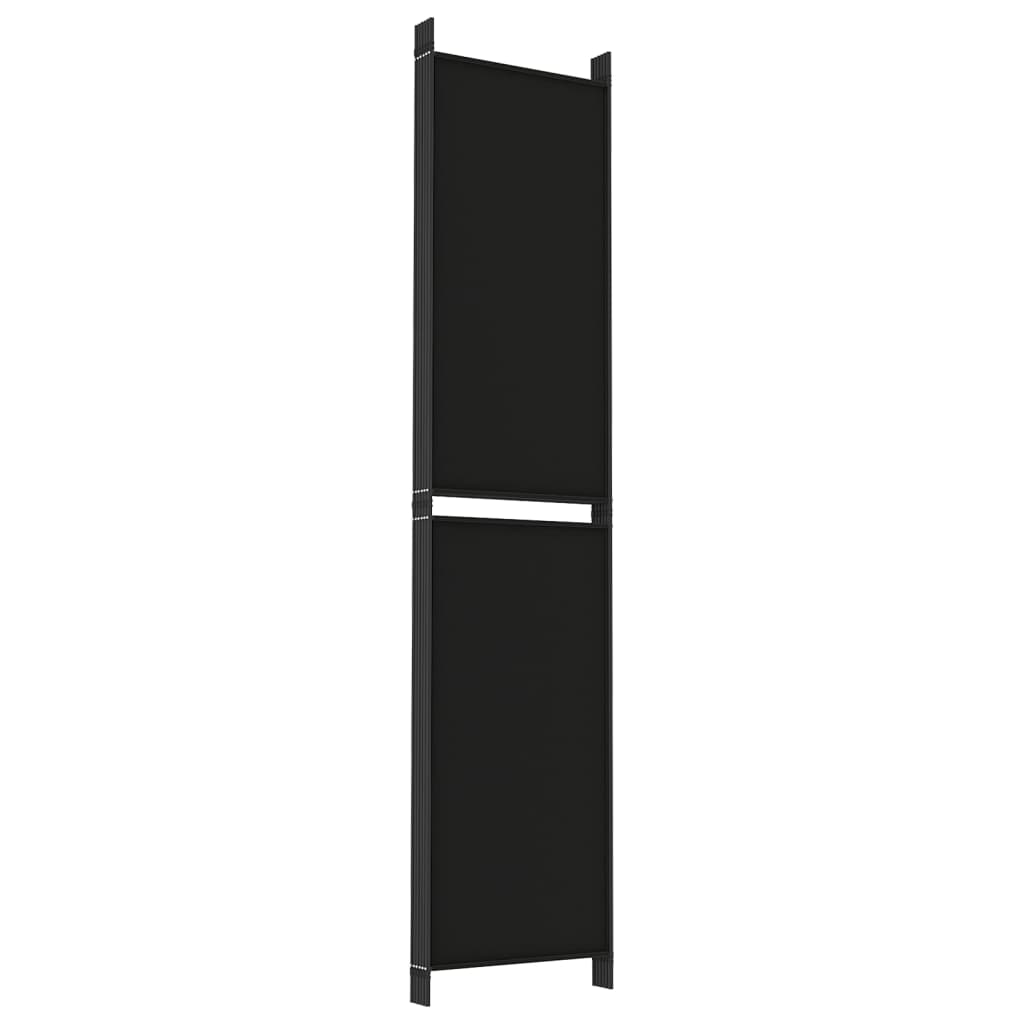 6-panels rumdeler 300x220 cm stof sort
