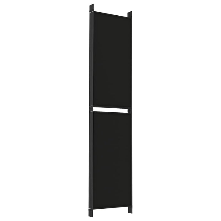 6-panels rumdeler 300x220 cm stof sort