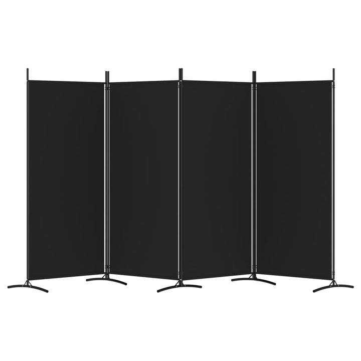 4-panels rumdeler 346x180 cm stof sort