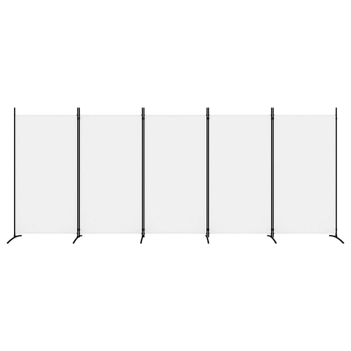 5-panels rumdeler 433x180 cm stof hvid