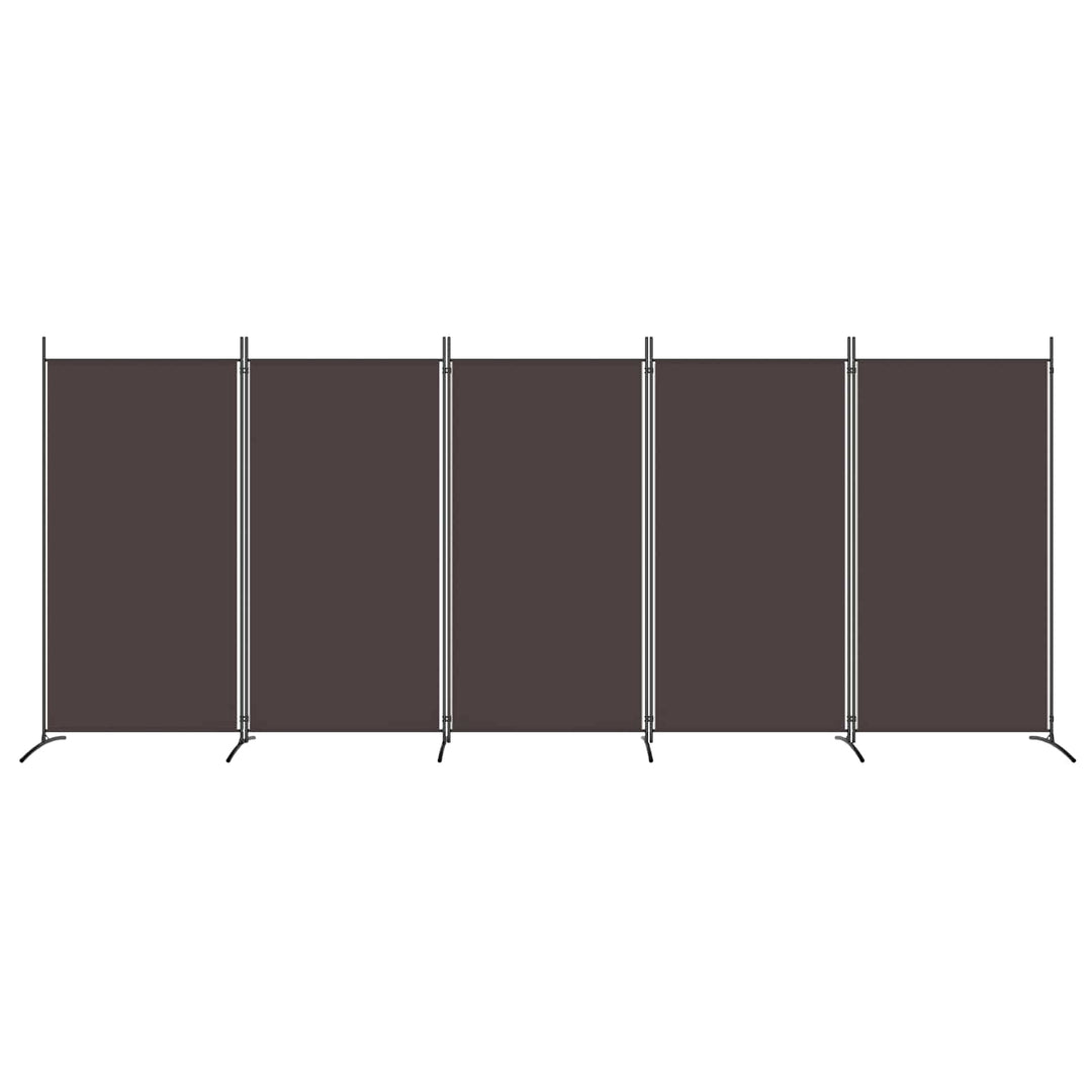 5-panels rumdeler 433x180 cm stof brun
