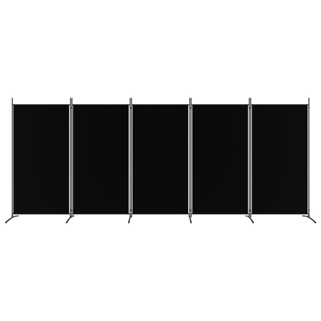 5-panels rumdeler 433x180 cm stof sort