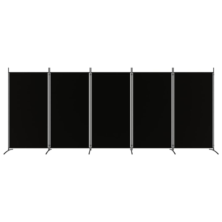 5-panels rumdeler 433x180 cm stof sort