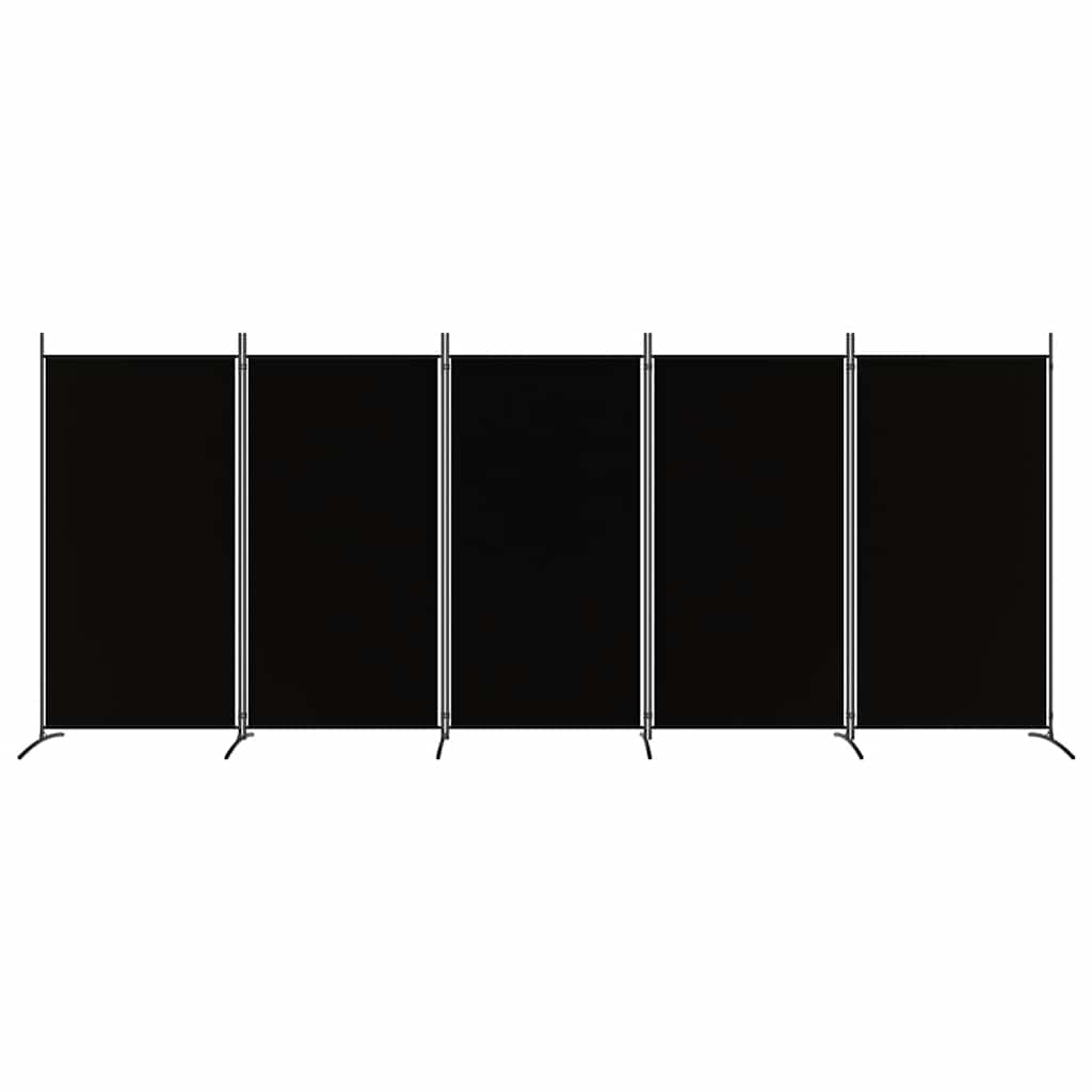 5-panels rumdeler 433x180 cm stof sort