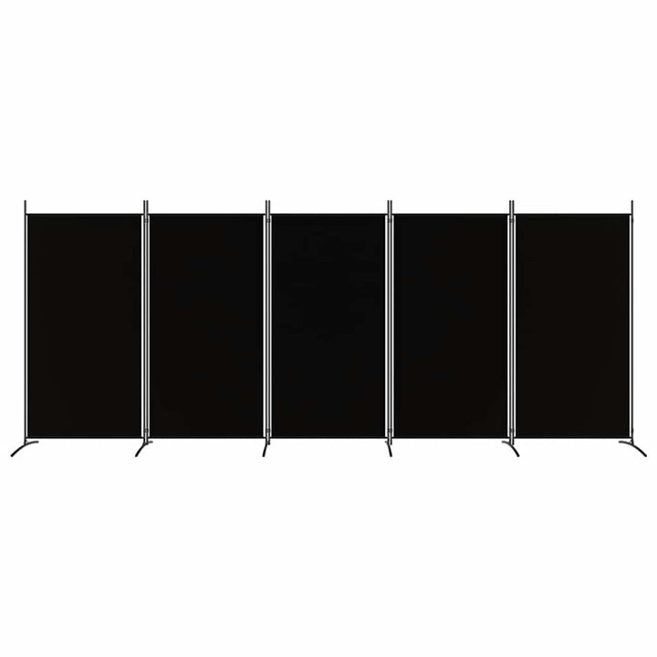 5-panels rumdeler 433x180 cm stof sort