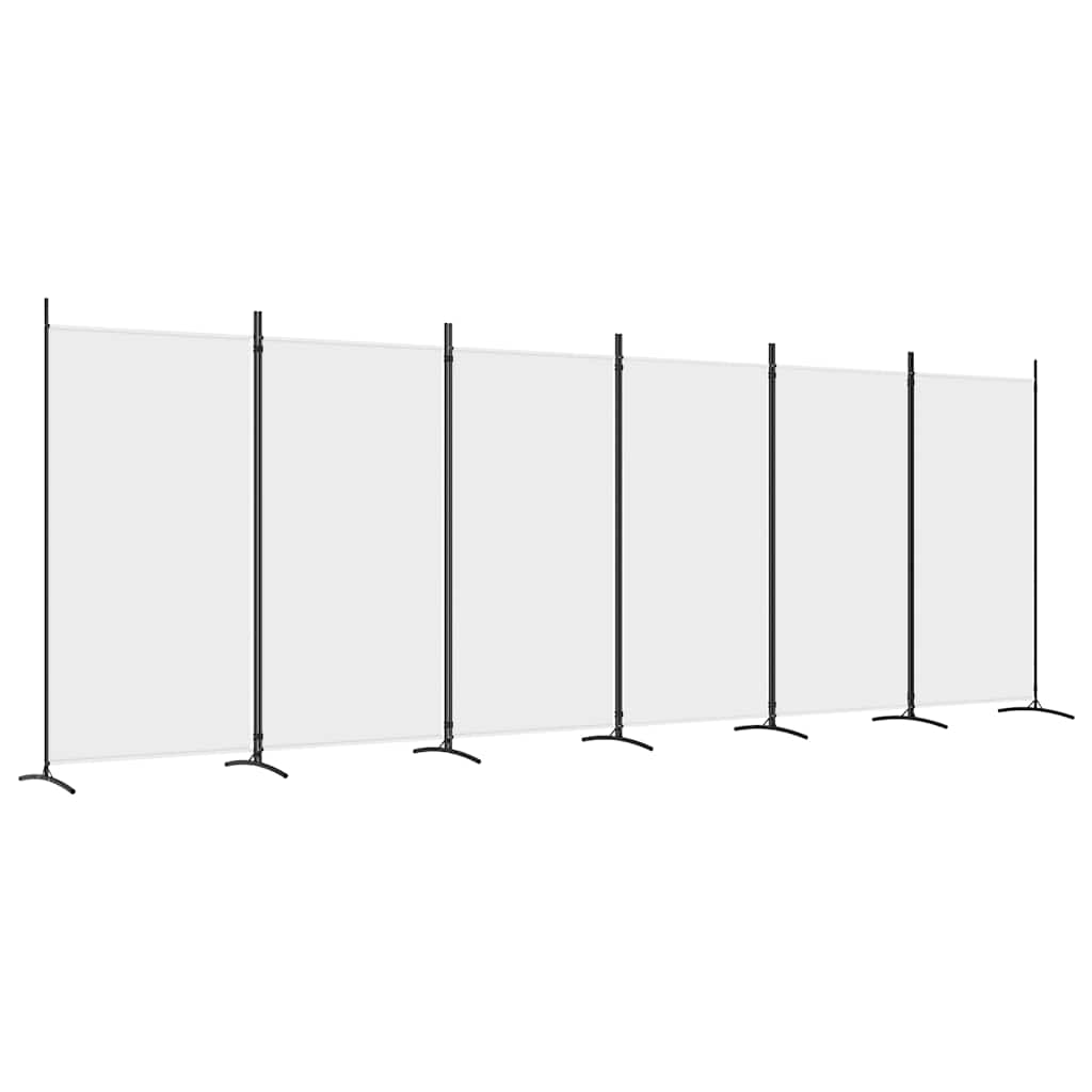 6-panels rumdeler 520x180 cm stof hvid