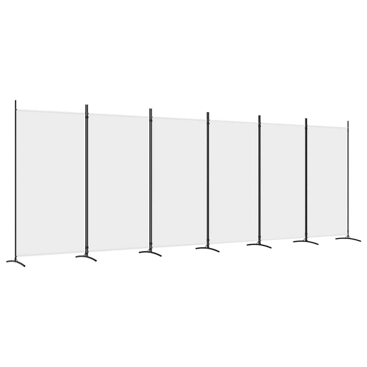 6-panels rumdeler 520x180 cm stof hvid