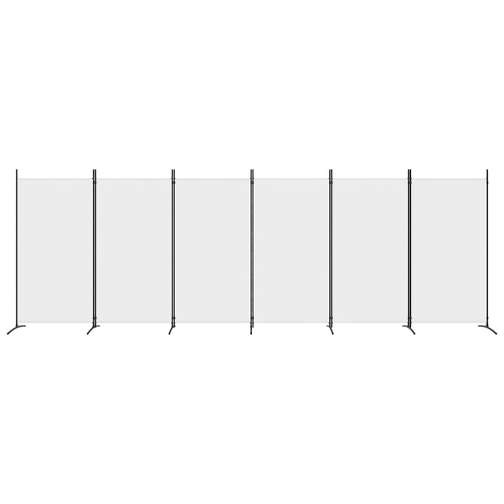 6-panels rumdeler 520x180 cm stof hvid