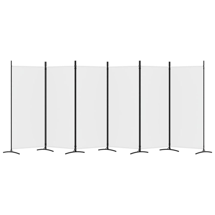 6-panels rumdeler 520x180 cm stof hvid