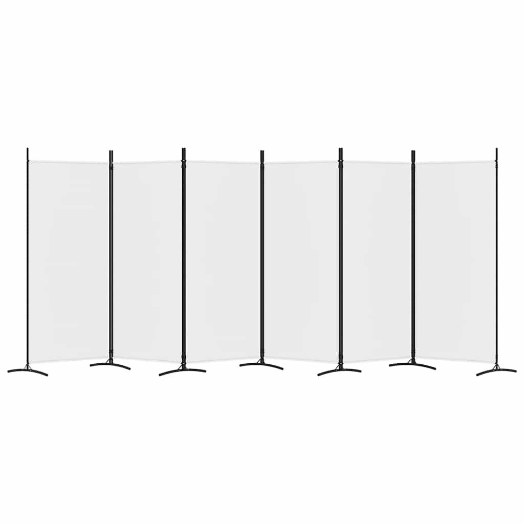 6-panels rumdeler 520x180 cm stof hvid