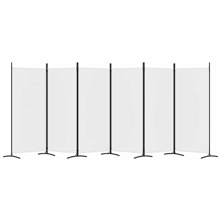 6-panels rumdeler 520x180 cm stof hvid