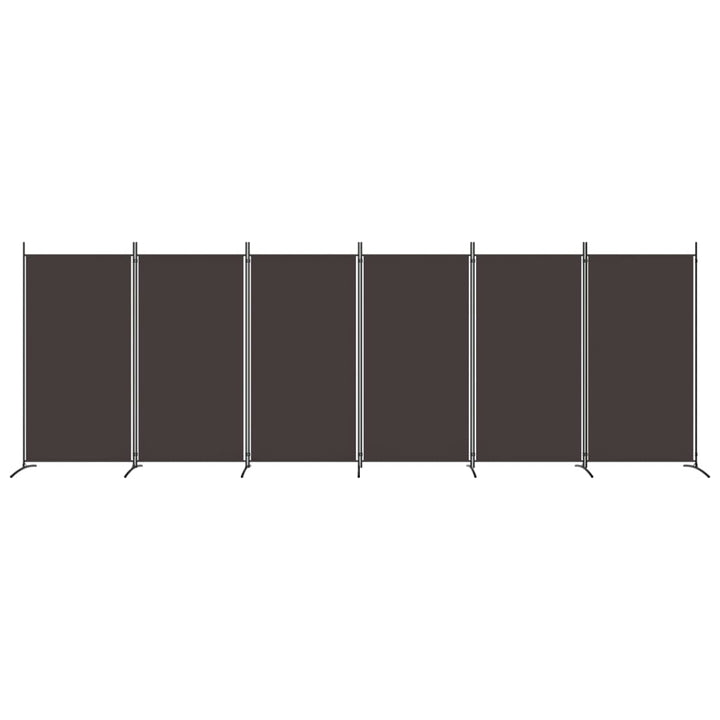 6-panels rumdeler 520x180 cm stof brun