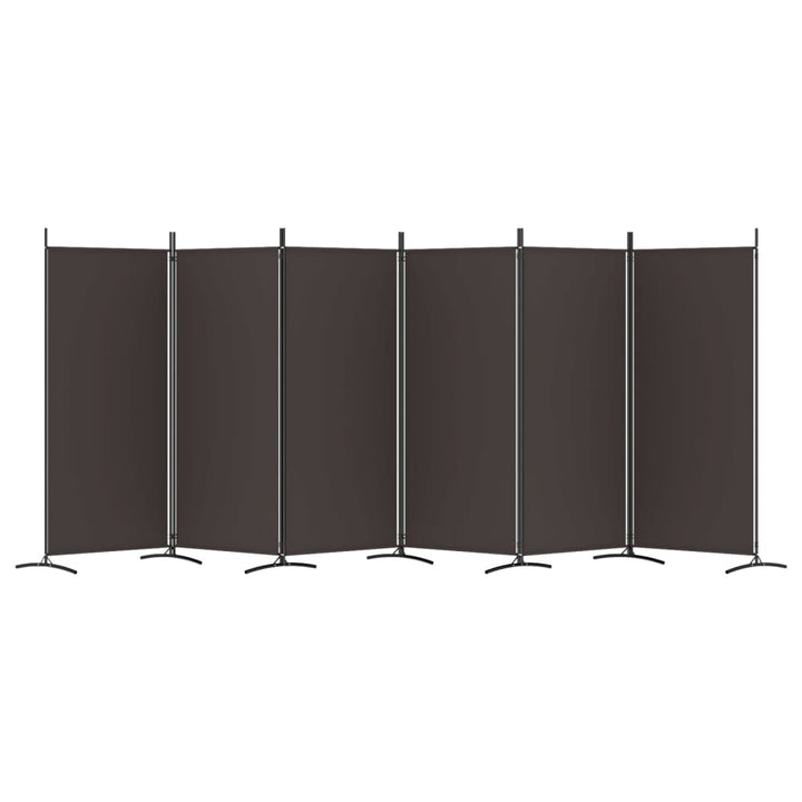 6-panels rumdeler 520x180 cm stof brun