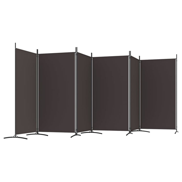 6-panels rumdeler 520x180 cm stof brun