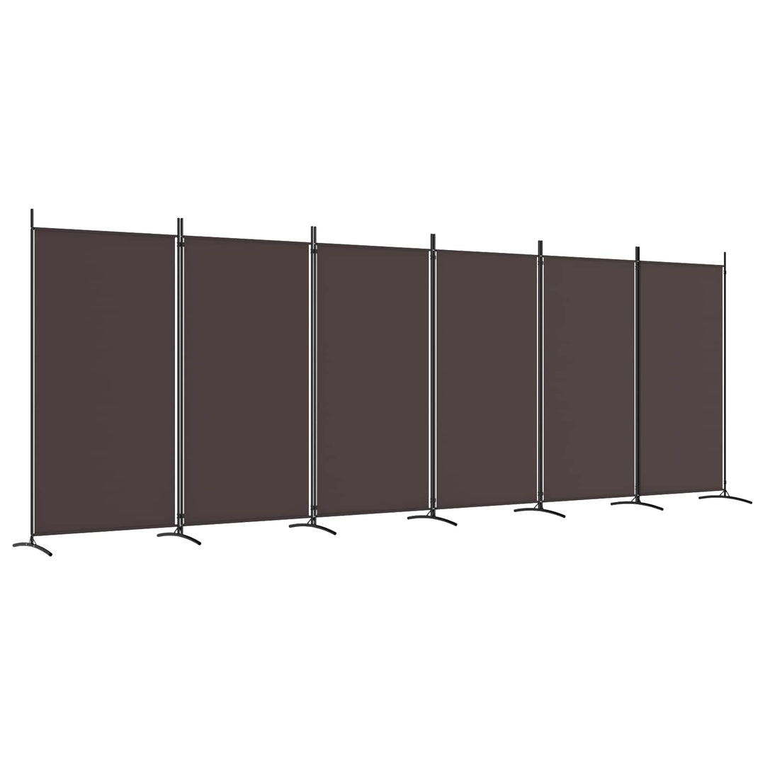6-panels rumdeler 520x180 cm stof brun