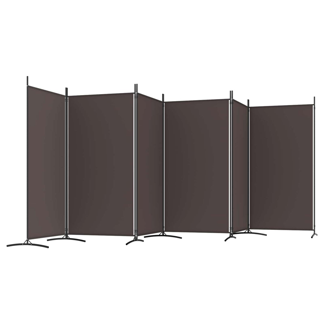6-panels rumdeler 520x180 cm stof brun
