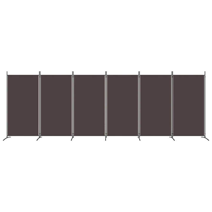 6-panels rumdeler 520x180 cm stof brun