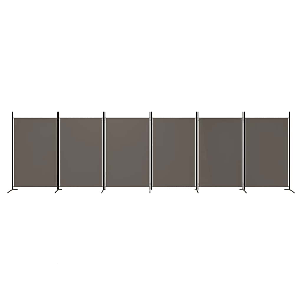 6-panels rumdeler 520x180 cm stof antracitgrå