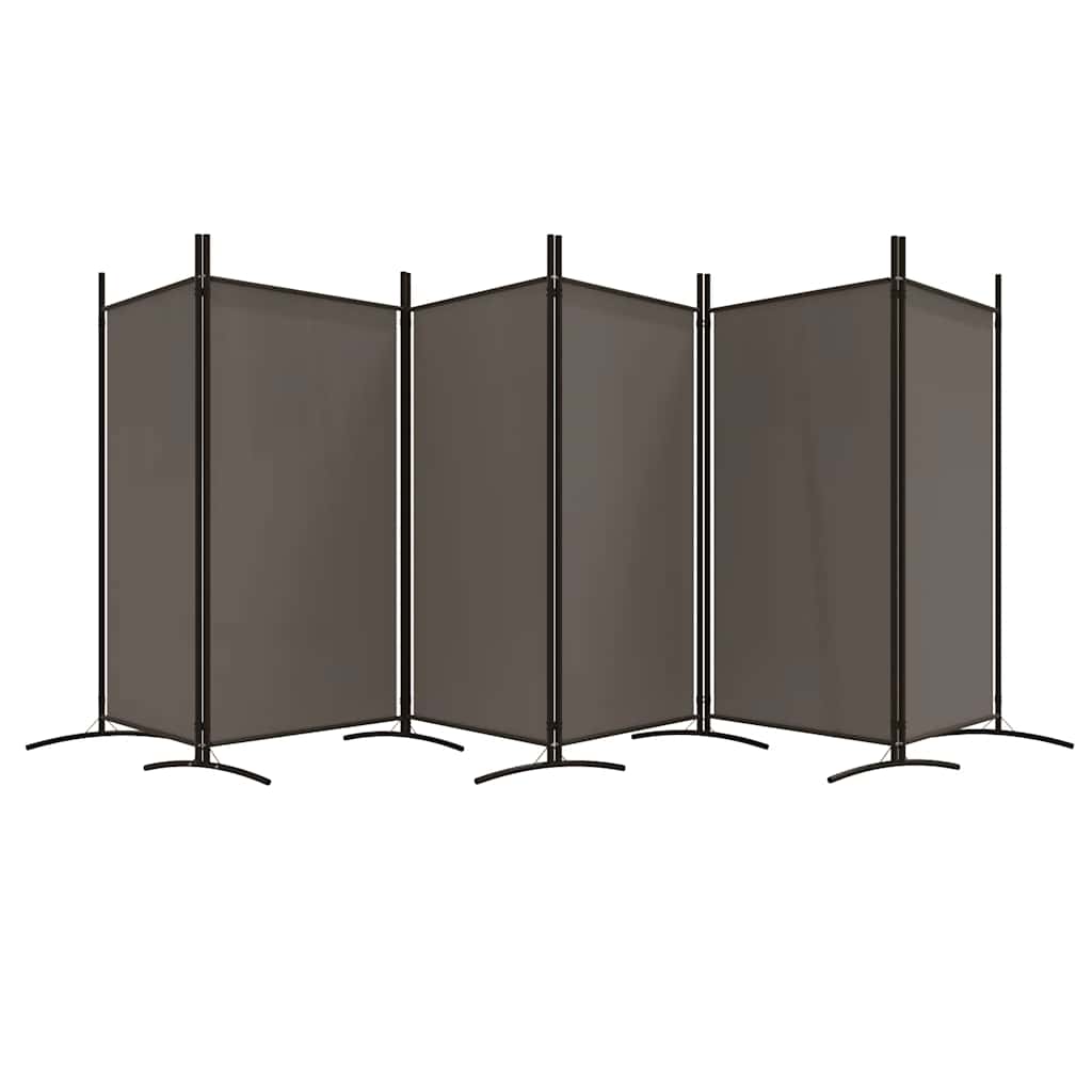 6-panels rumdeler 520x180 cm stof antracitgrå