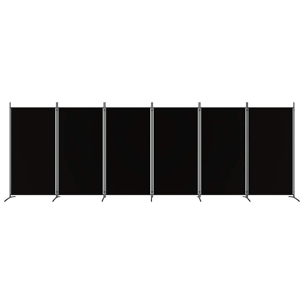 6-panels rumdeler 520x180 cm stof sort