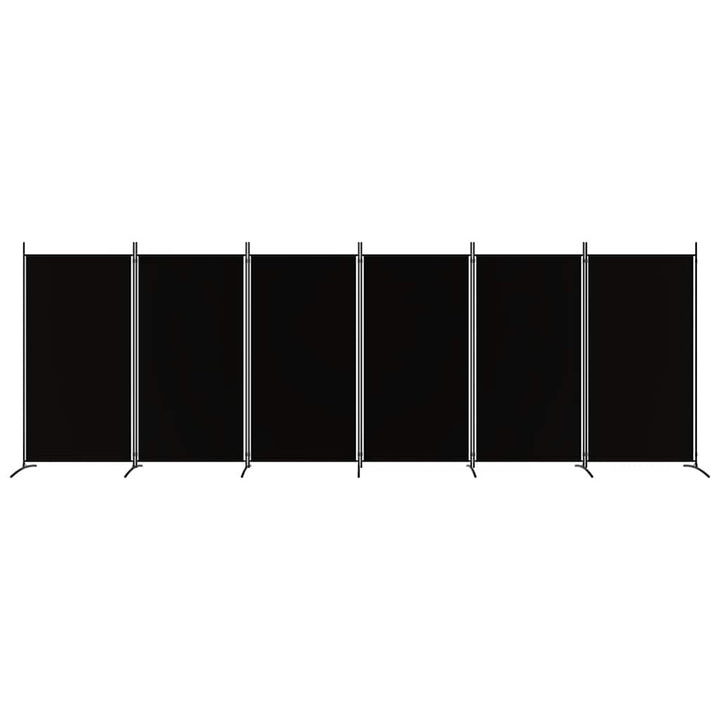6-panels rumdeler 520x180 cm stof sort