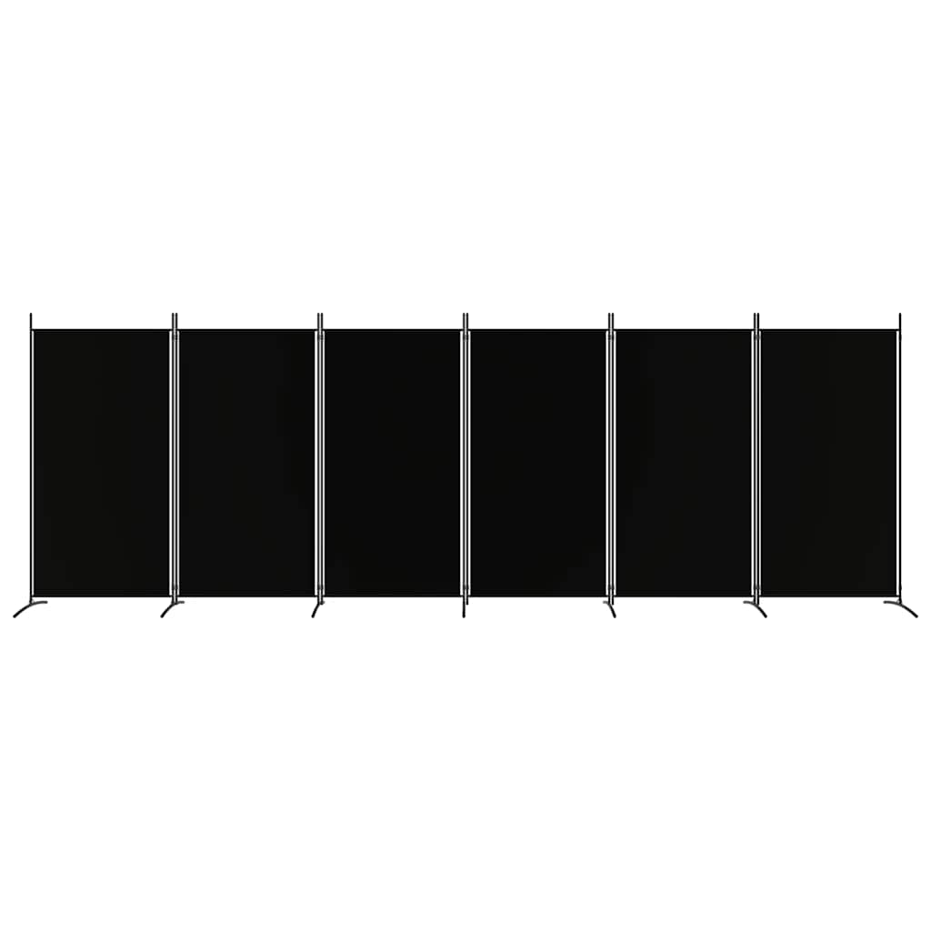 6-panels rumdeler 520x180 cm stof sort