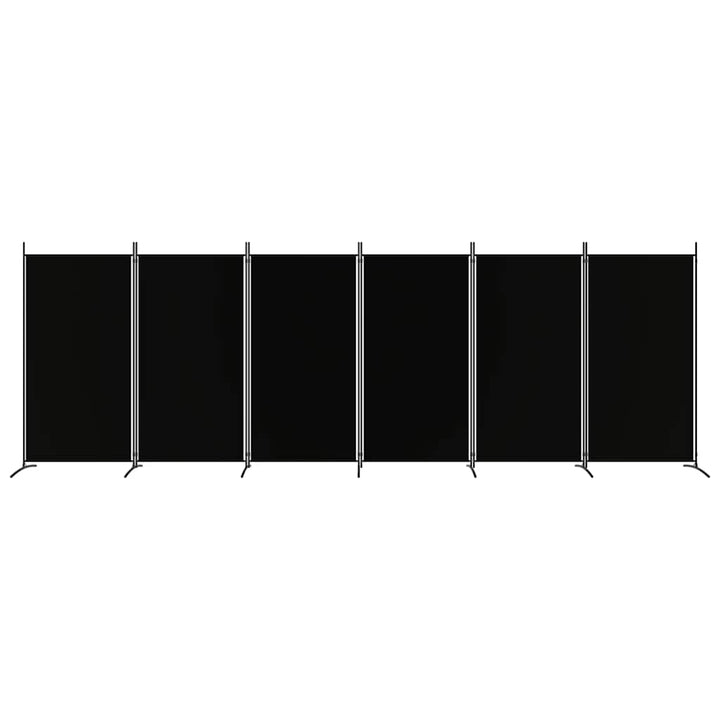 6-panels rumdeler 520x180 cm stof sort