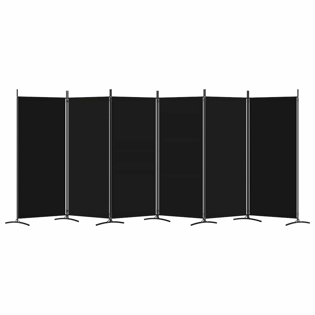 6-panels rumdeler 520x180 cm stof sort