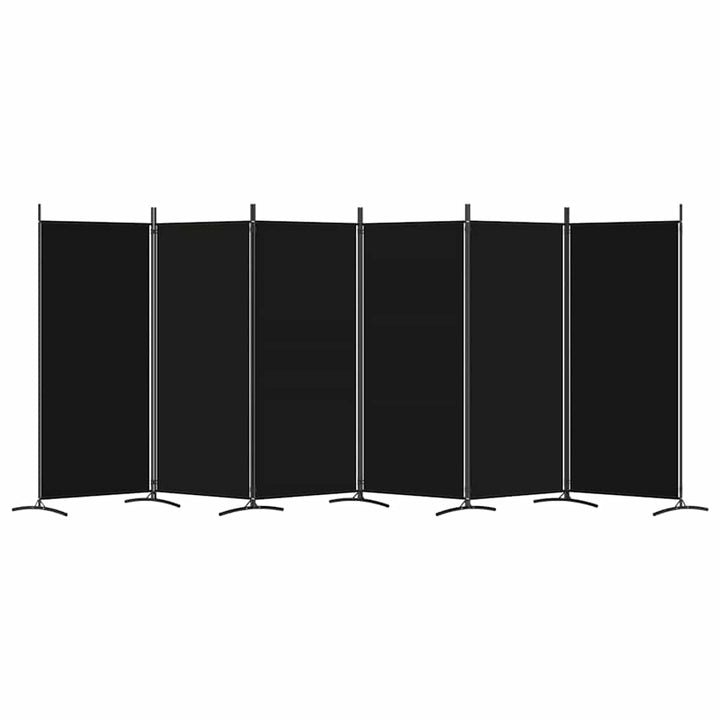 6-panels rumdeler 520x180 cm stof sort
