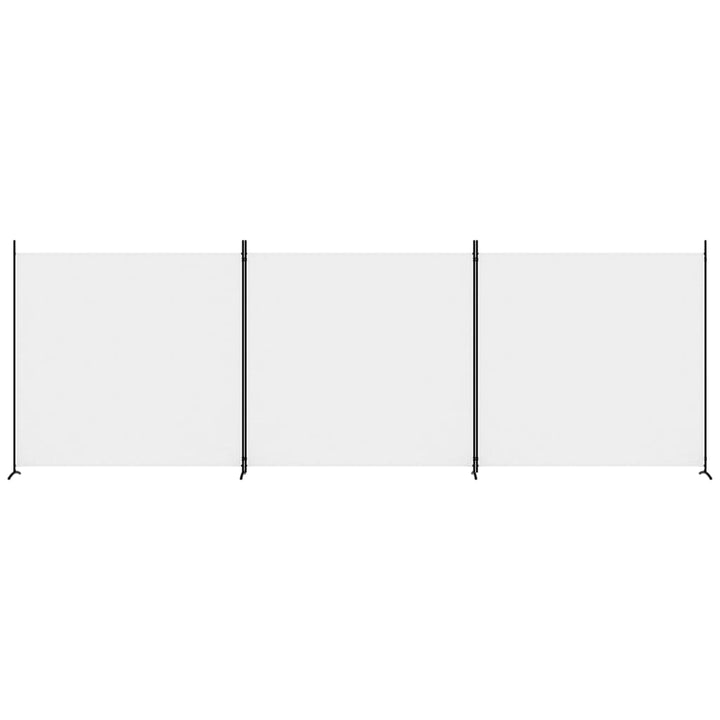 3-panels rumdeler 525x180 cm stof hvid