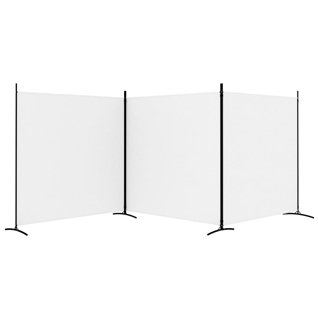 3-panels rumdeler 525x180 cm stof hvid