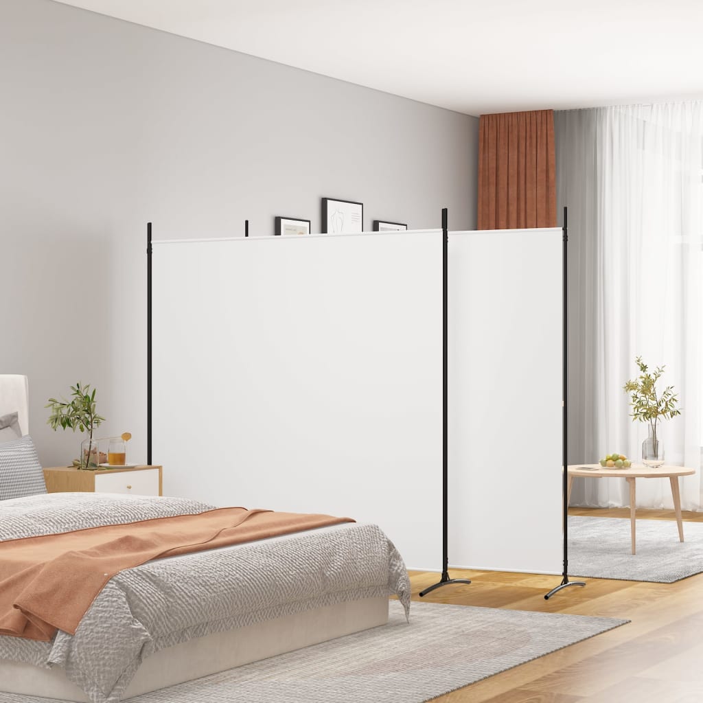 3-panels rumdeler 525x180 cm stof hvid