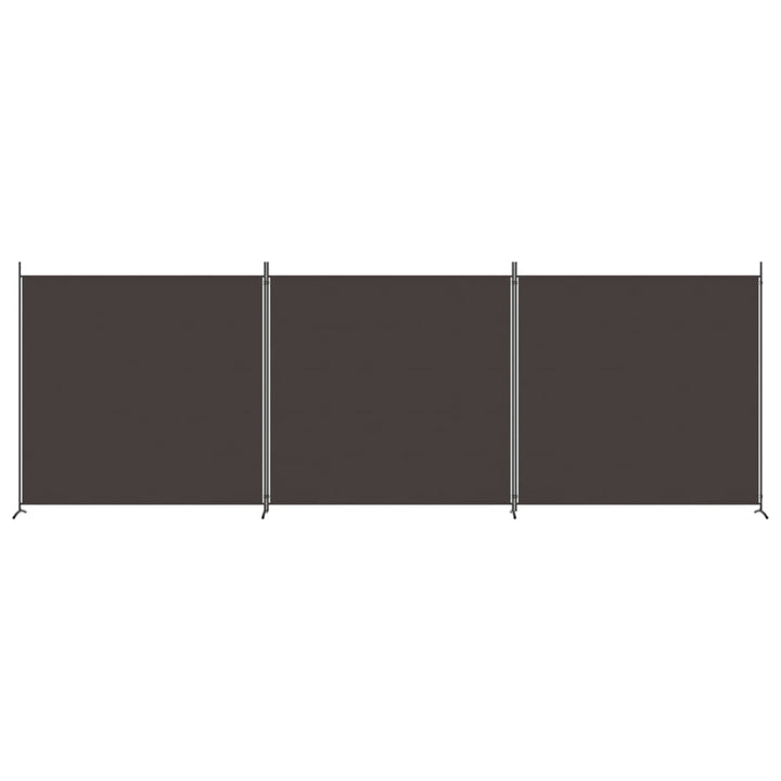 3-panels rumdeler 525x180 cm stof brun