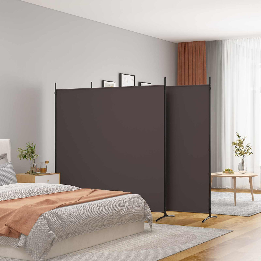 3-panels rumdeler 525x180 cm stof brun