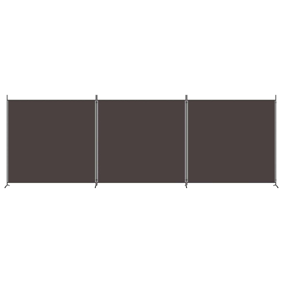 3-panels rumdeler 525x180 cm stof brun