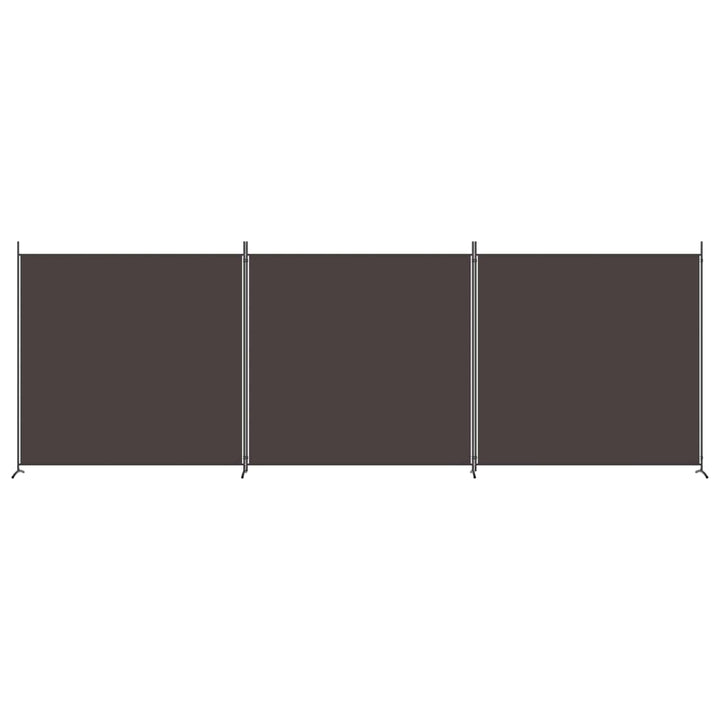 3-panels rumdeler 525x180 cm stof brun
