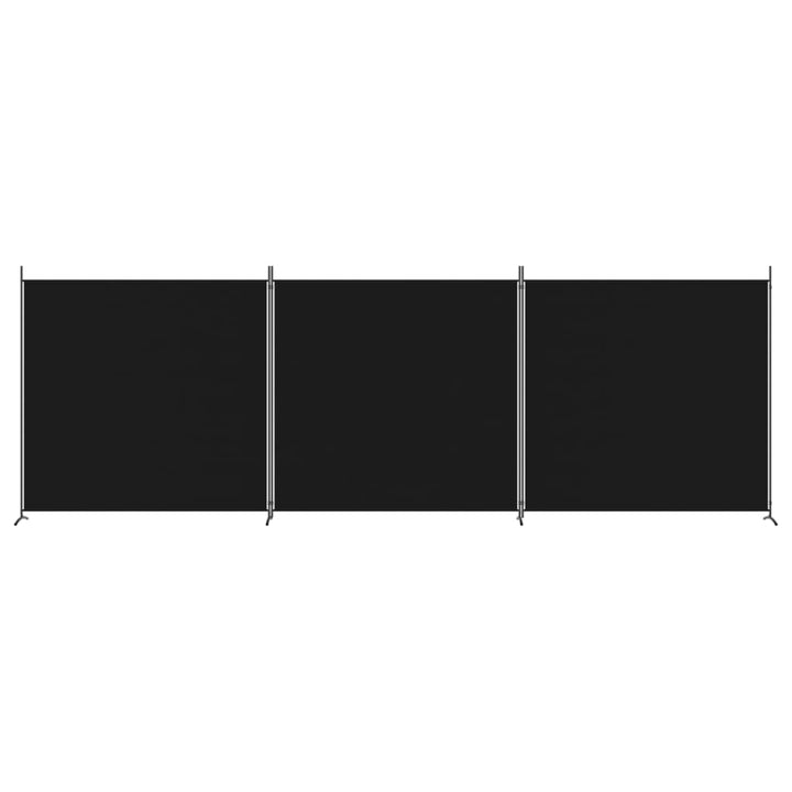 3-panels rumdeler 525x180 cm stof sort
