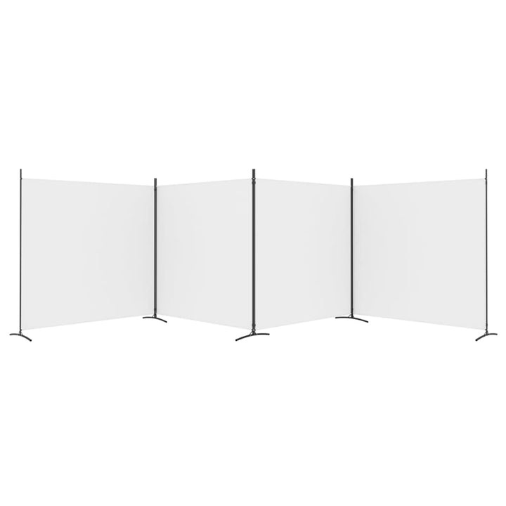 4-panels rumdeler 698x180 cm stof hvid