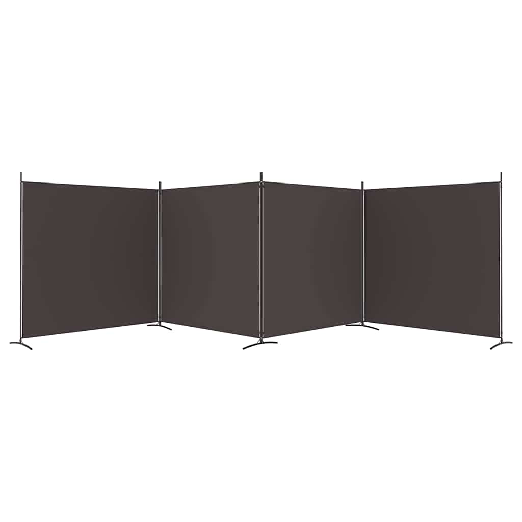 4-panels rumdeler 698x180 cm stof brun