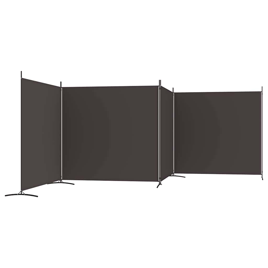 4-panels rumdeler 698x180 cm stof brun