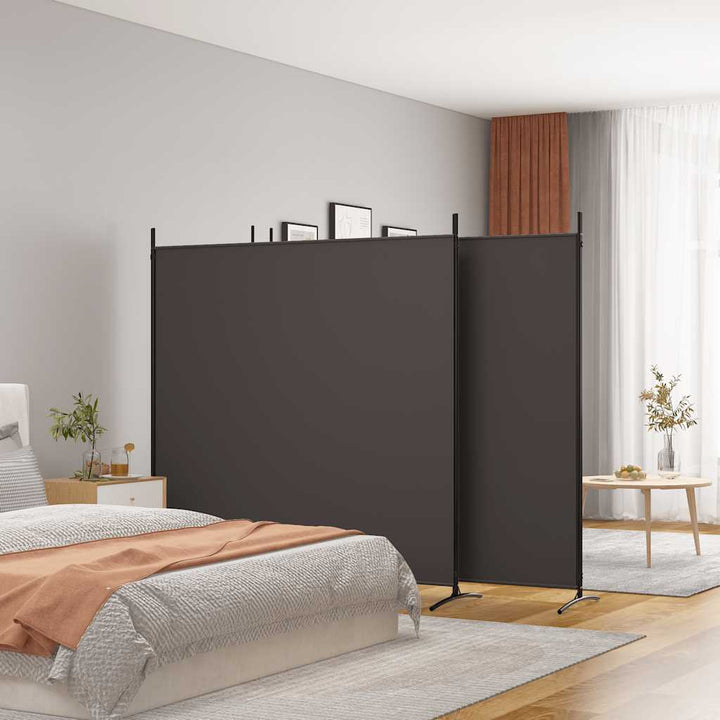 4-panels rumdeler 698x180 cm stof brun