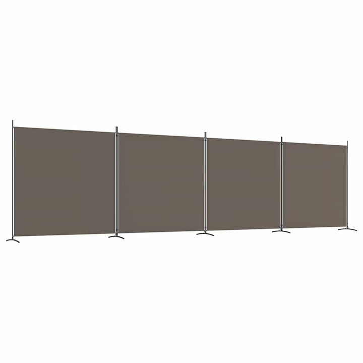4-panels rumdeler 698x180 cm stof antracitgrå