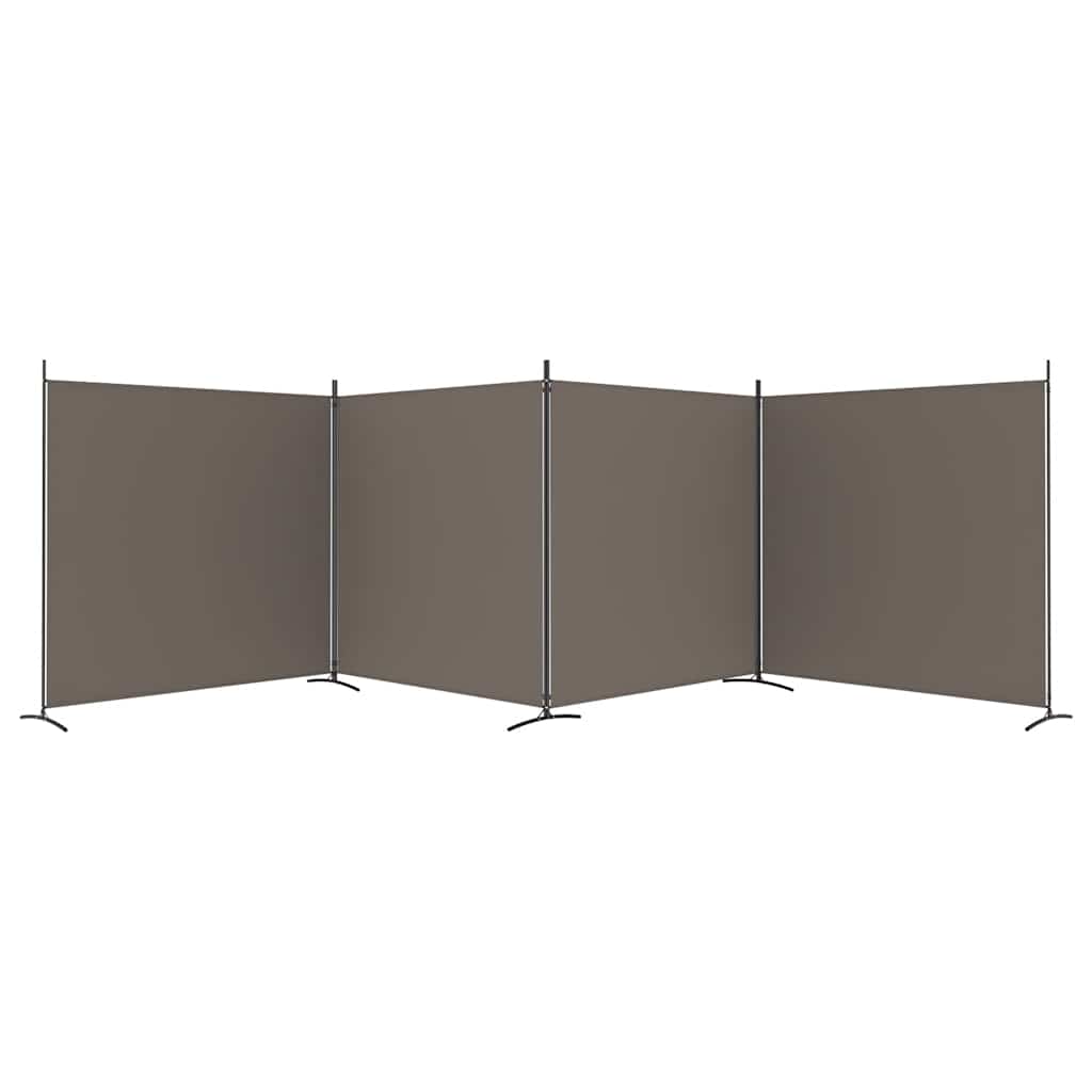 4-panels rumdeler 698x180 cm stof antracitgrå