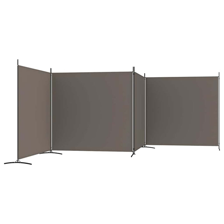 4-panels rumdeler 698x180 cm stof antracitgrå