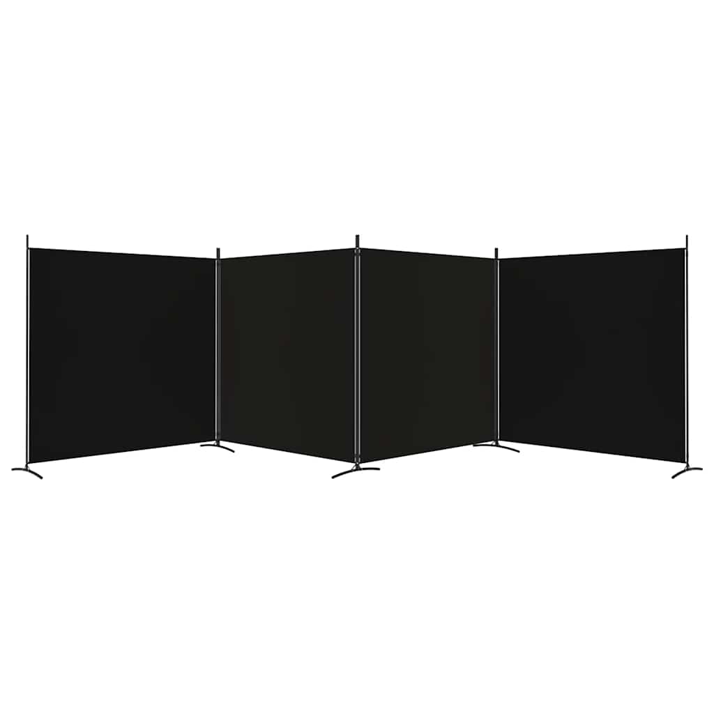 4-panels rumdeler 698x180 cm stof sort