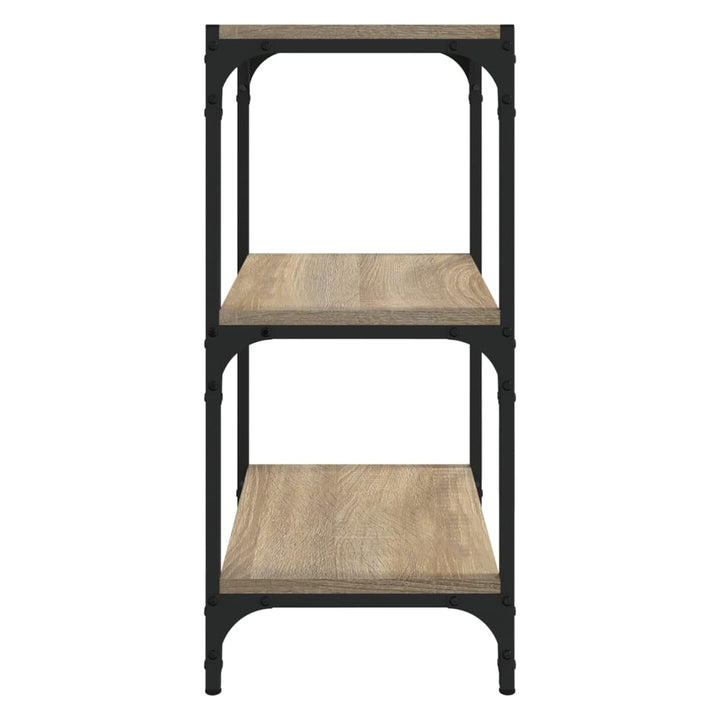 bogreol 40x33x70,5 cm konstrueret træ og stål sonoma-eg