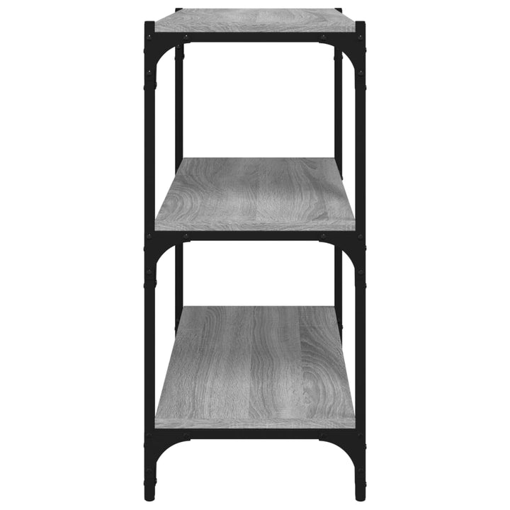 bogreol 60x33x70,5 cm konstrueret træ og stål grå sonoma-eg